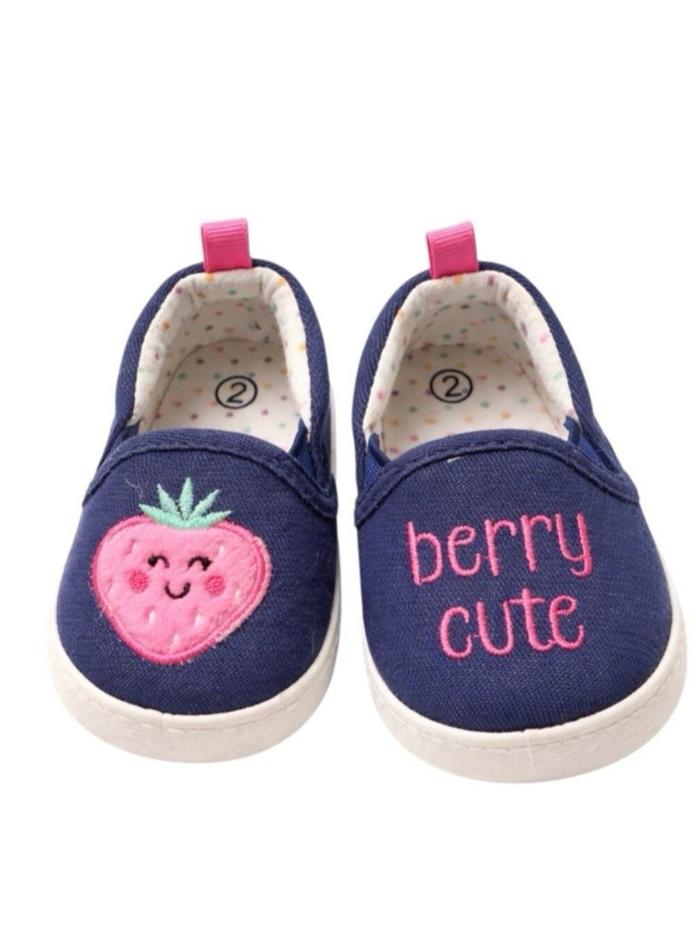 Canvas Baby Girl Slip On Shoes Blue Size 2 new